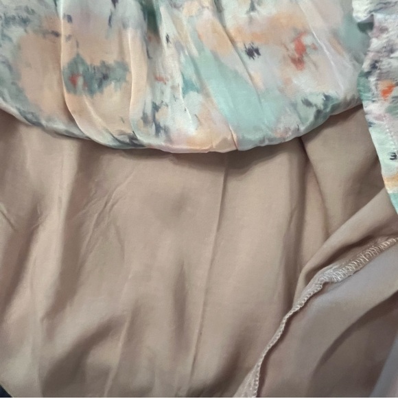 Velvet by Graham & Spencer Watercolor Floral V-neck Mini Long Sleeve Dress Small - Picture 11 of 15